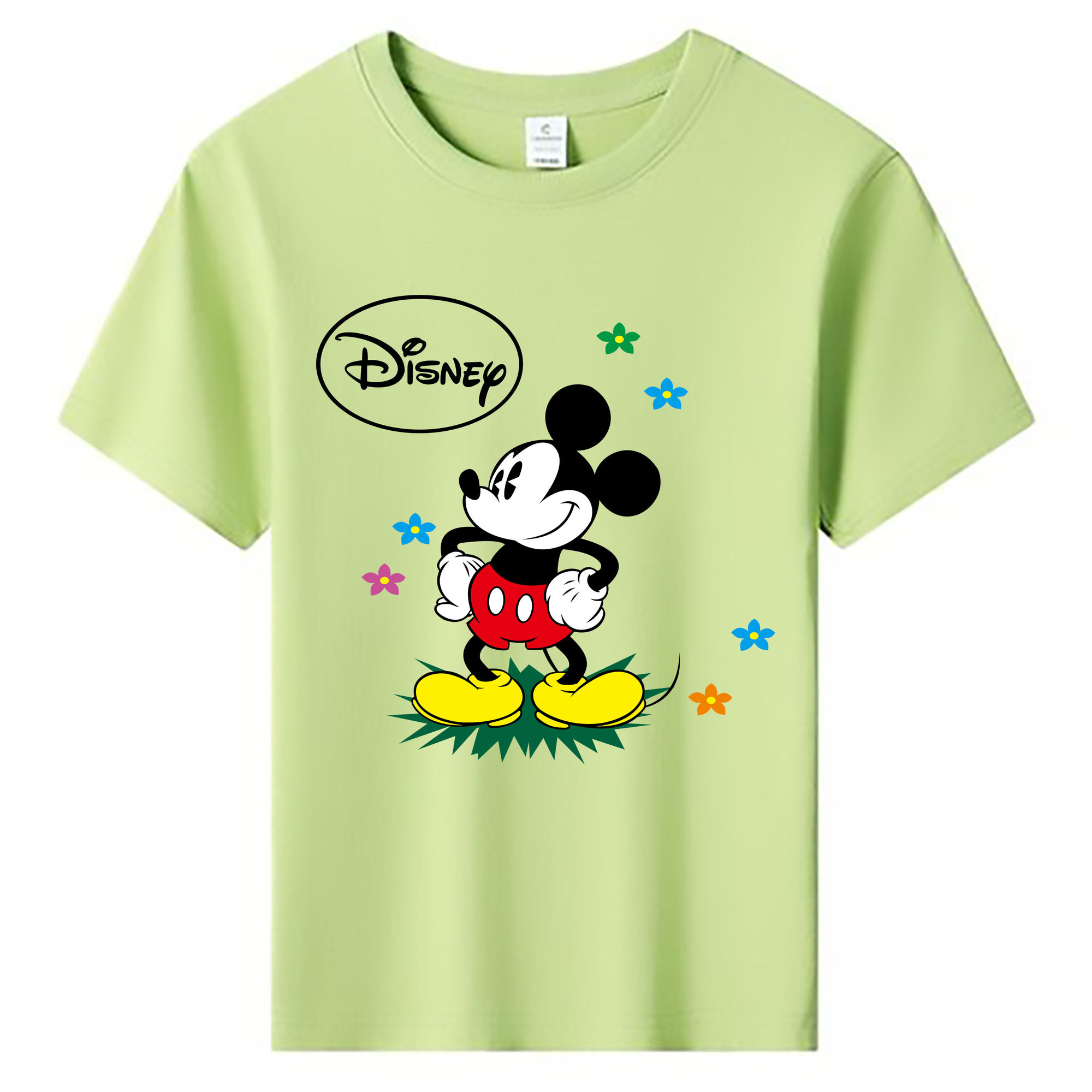 ミッキーマウス Mickey Mouse 綿100％キッズTシャツ（フロントプリント）